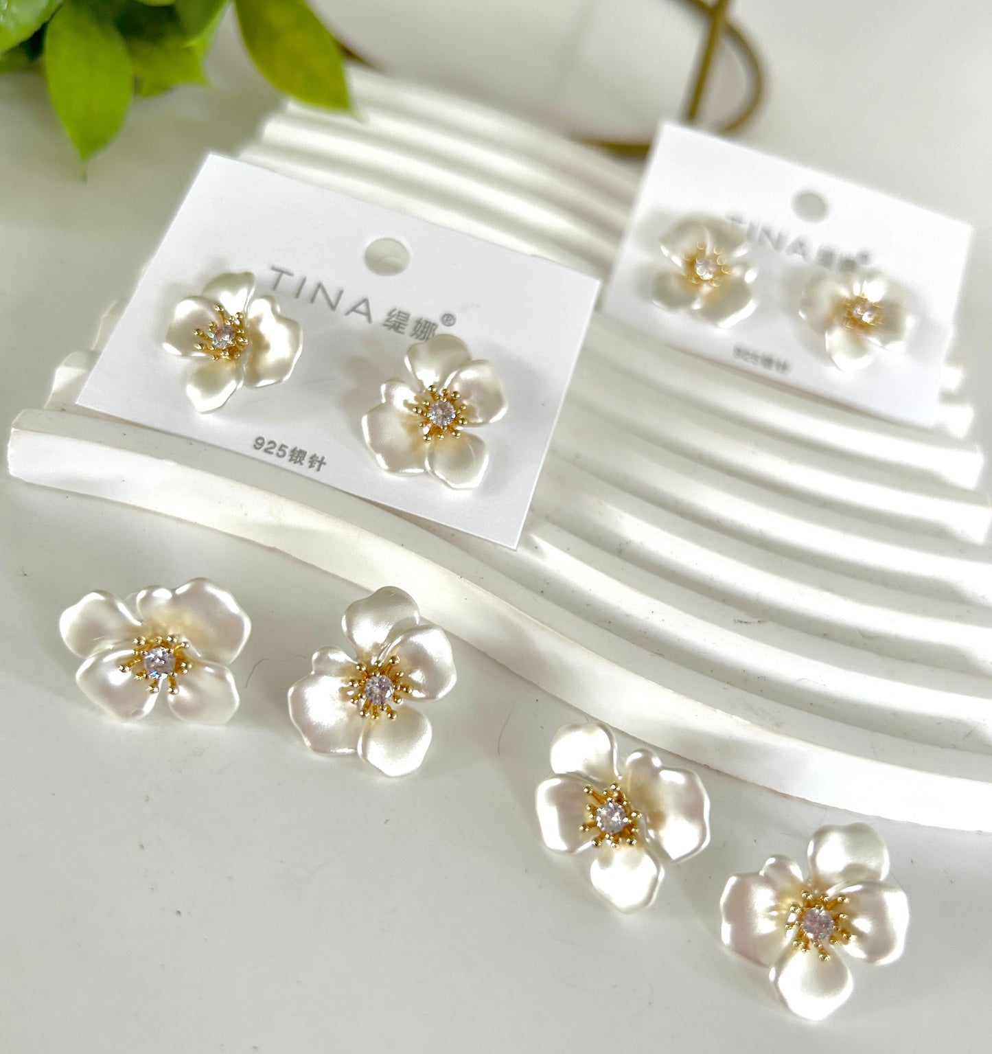 White Petal Earrings