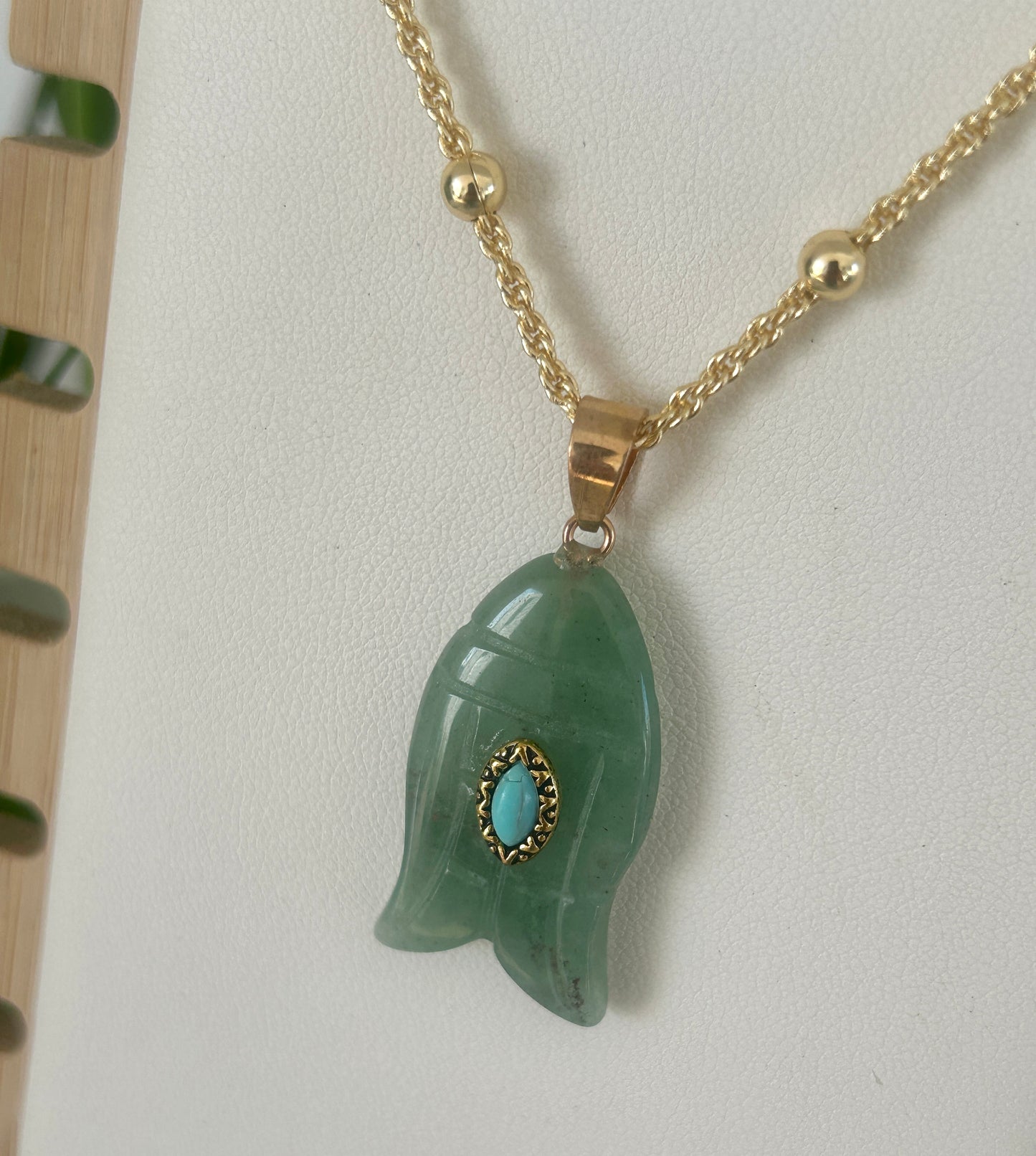 Green Marble Fish Necklace