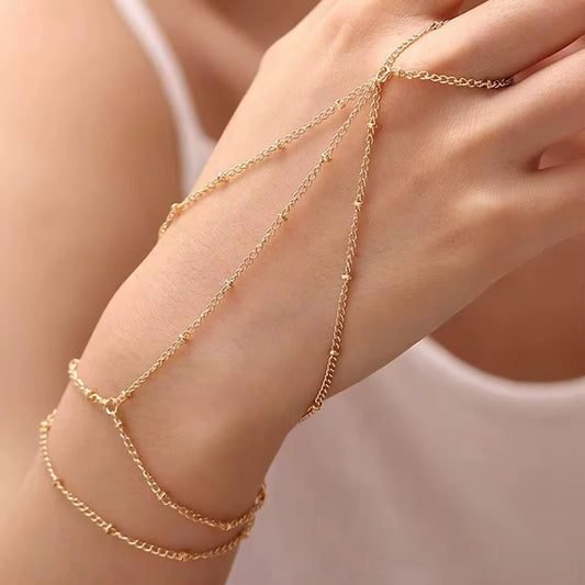 Triple Chain Hand Bracelet