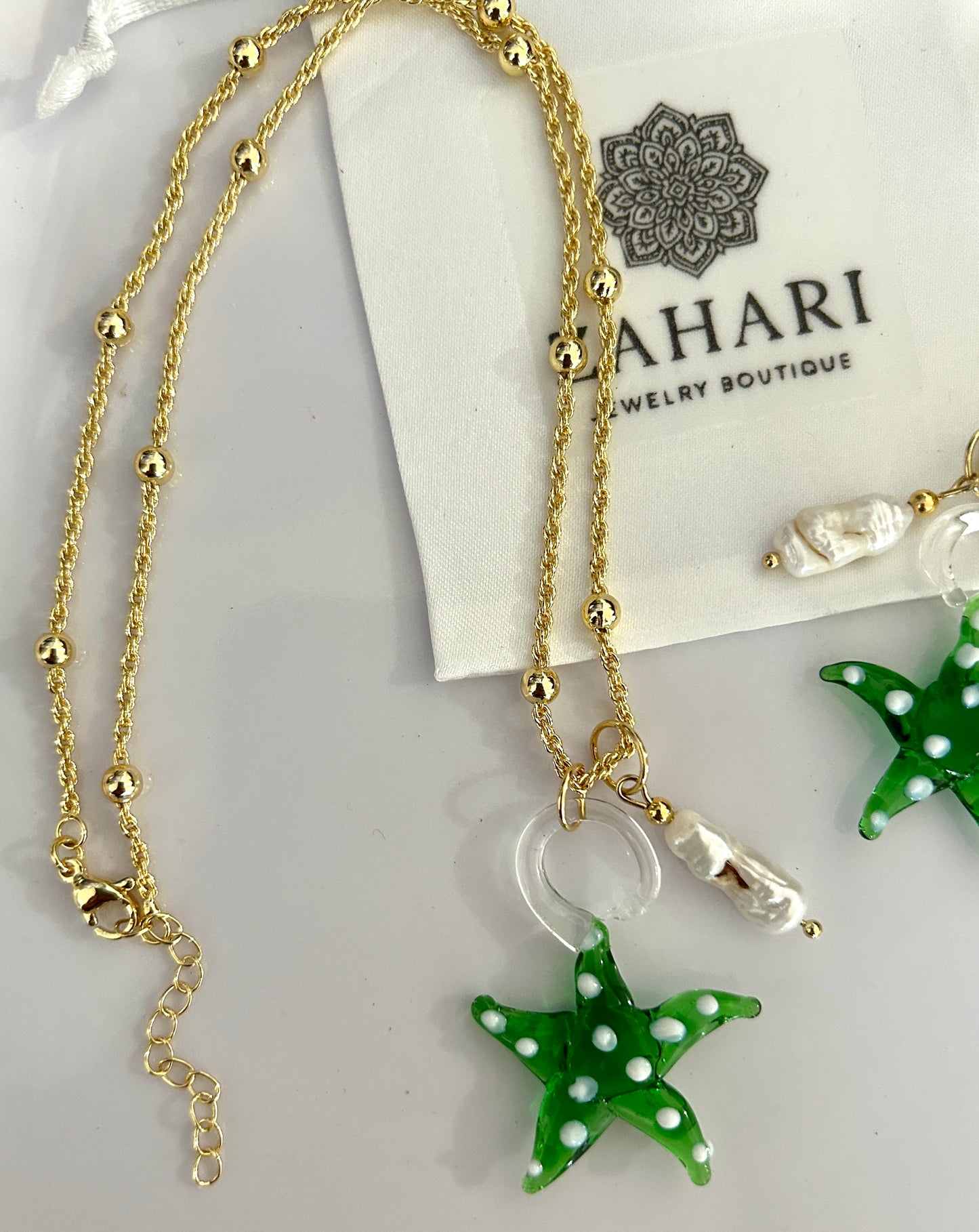 Green Starfish Necklace
