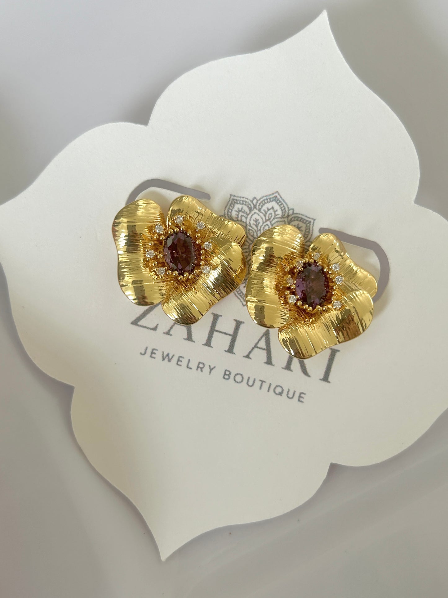 Gold Flower Earrings