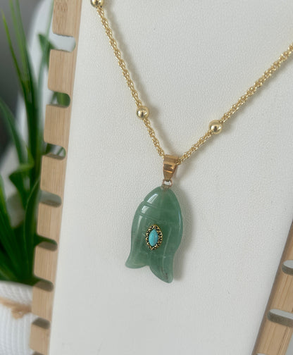 Green Marble Fish Necklace