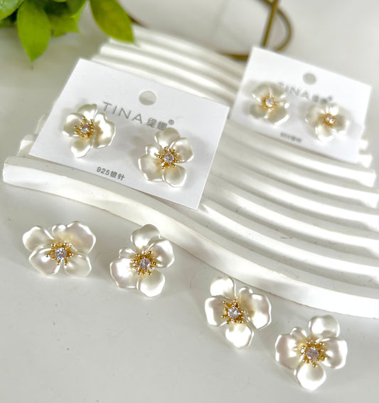 White Petal Earrings