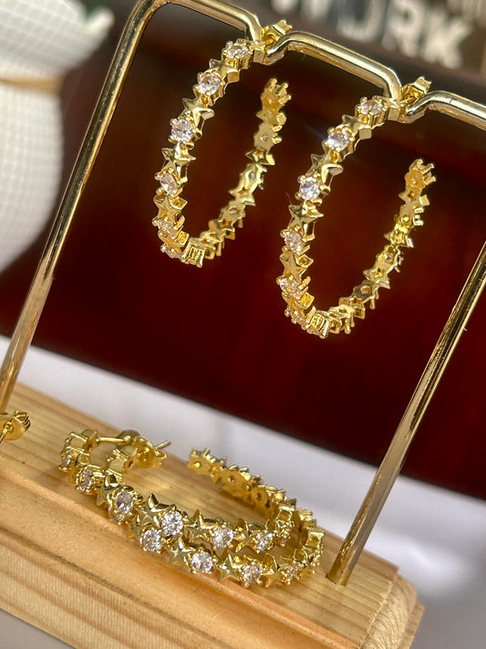 Star Hoop Earrings