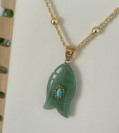 Green Marble Fish Necklace