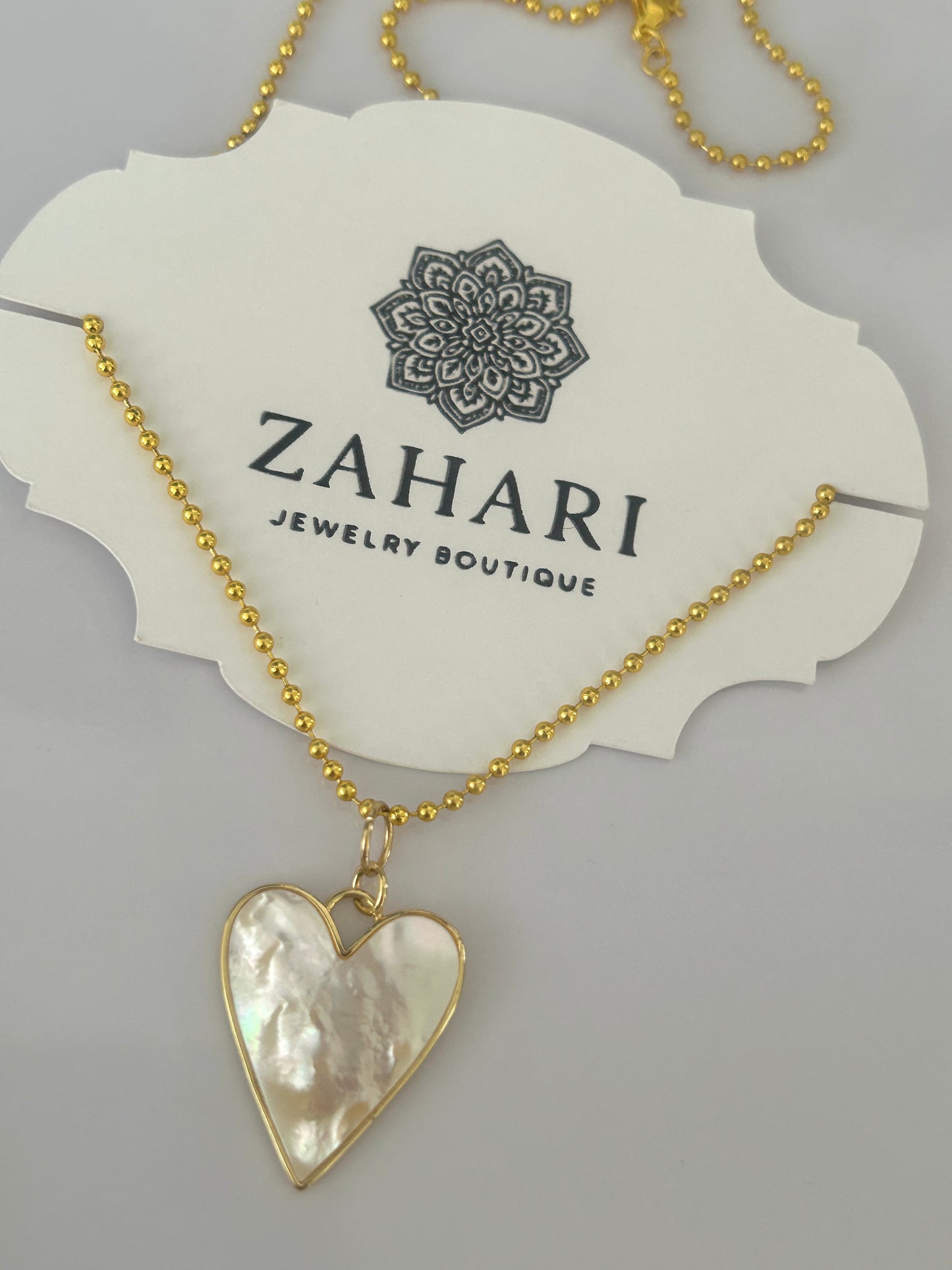 White Heart Necklace