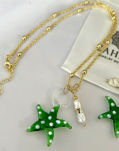 Green Starfish Necklace