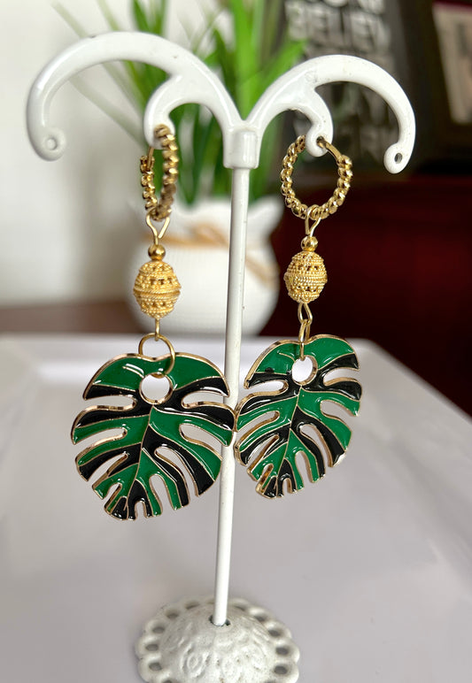 Monstera Earrings