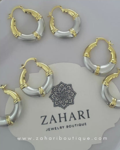 2 Tone Hoop Earrings